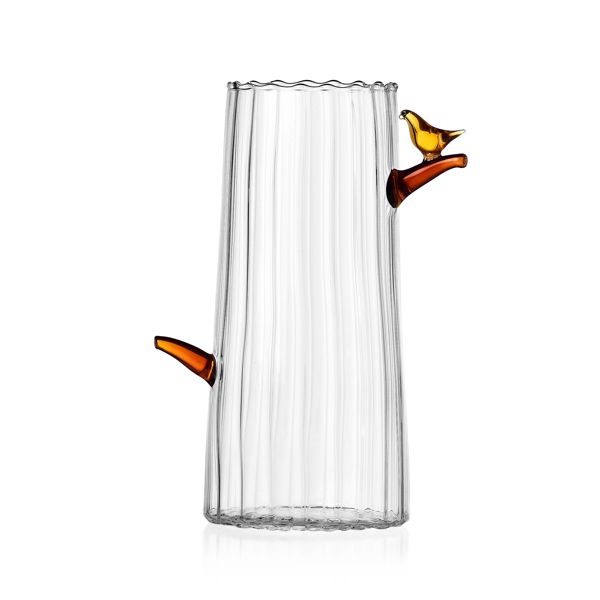 BIRDS vase amber bird