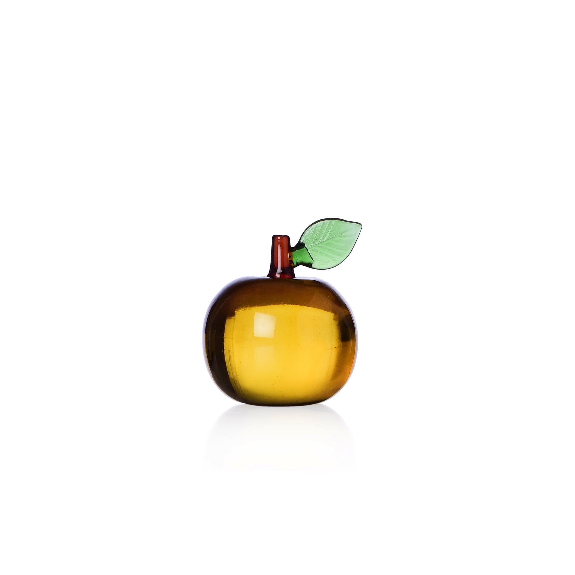 FRUITS & FLOWERS paperweight apple amber