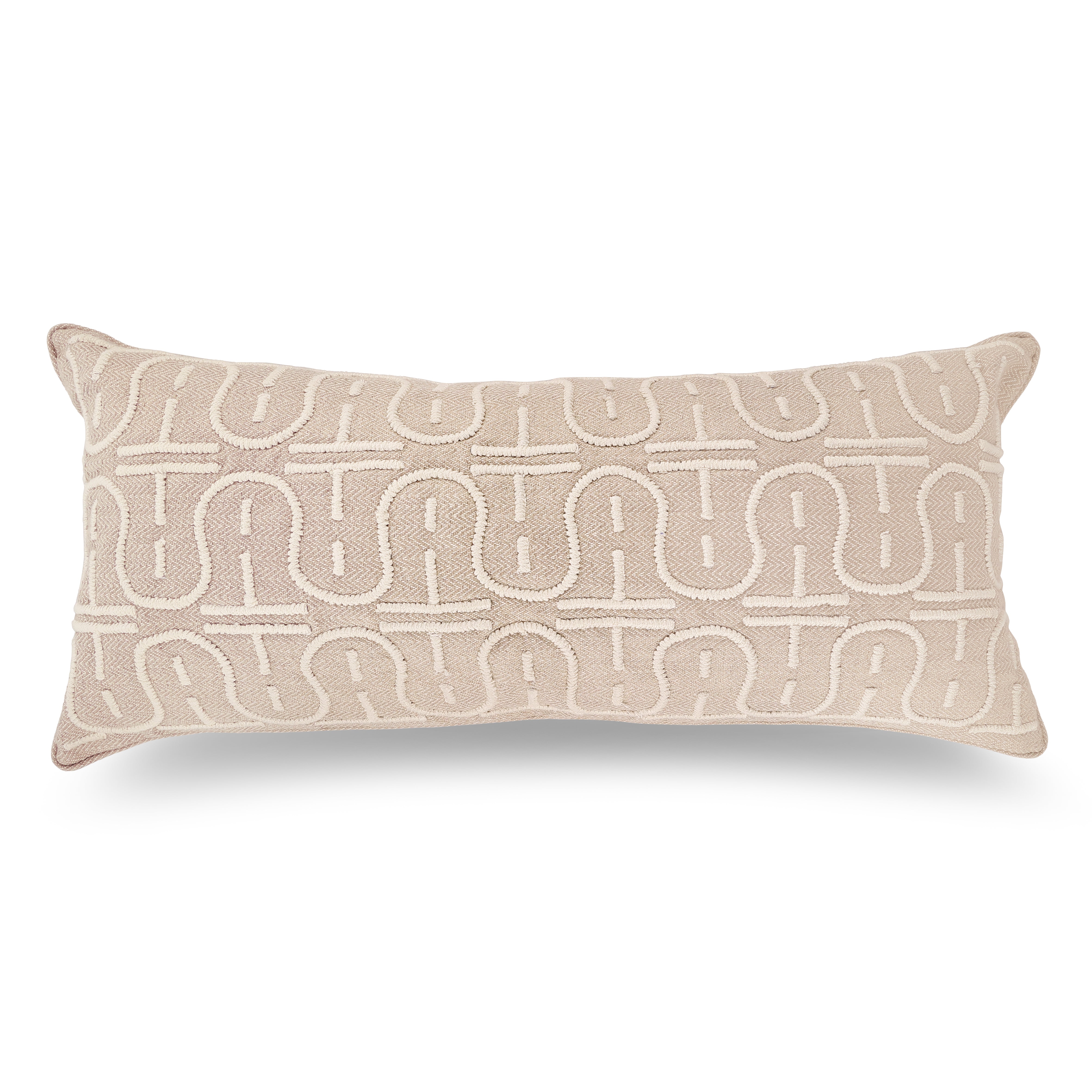 Signature EH Cushion- beige and off white