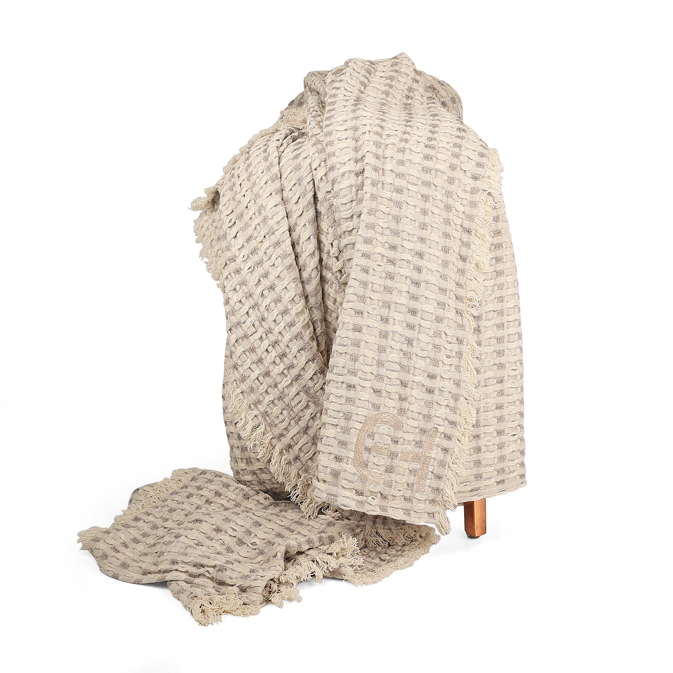 Rippled Serenity Textured Cotton throw