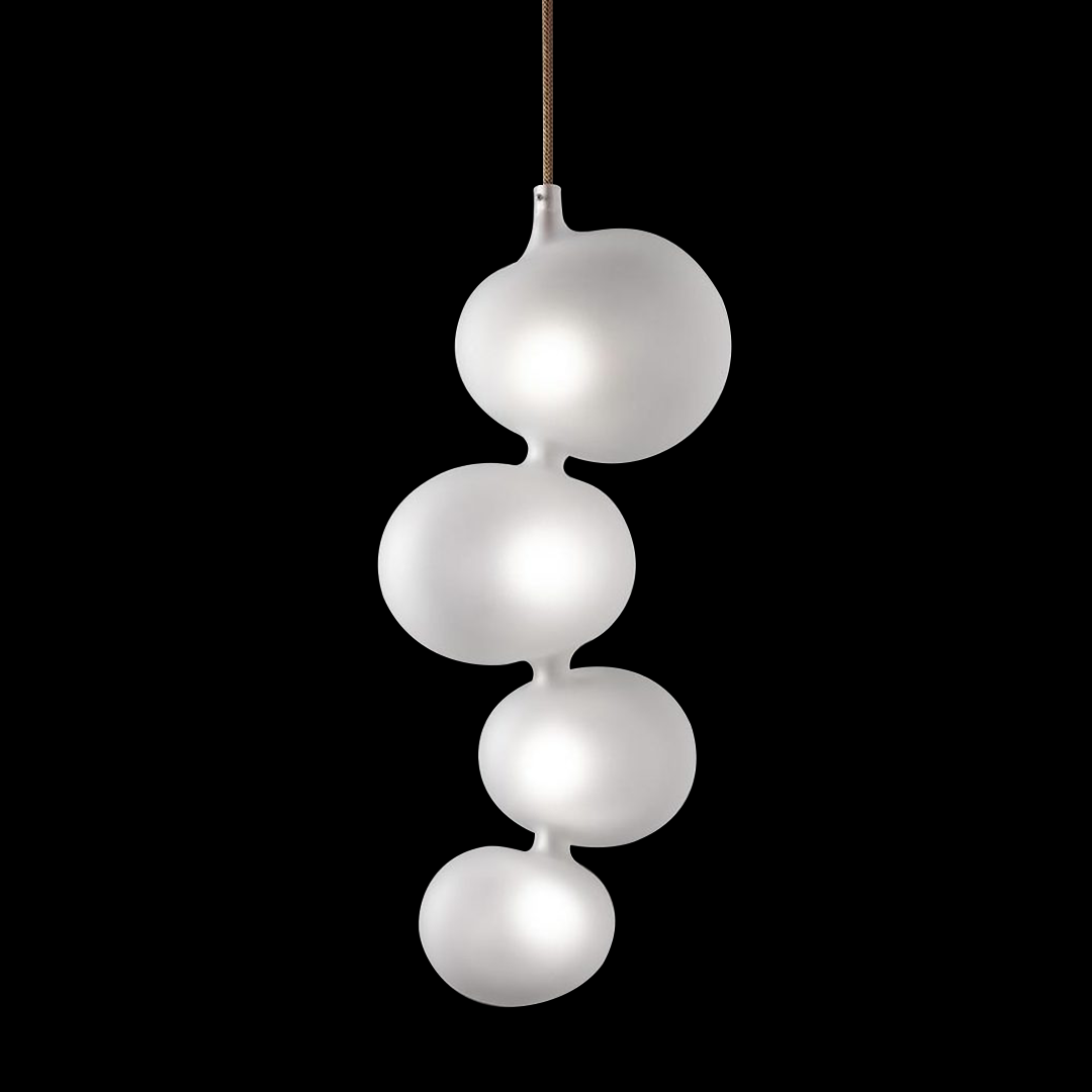 SERENDIPITY SUSPENSION LAMP- frosted hand blown glass