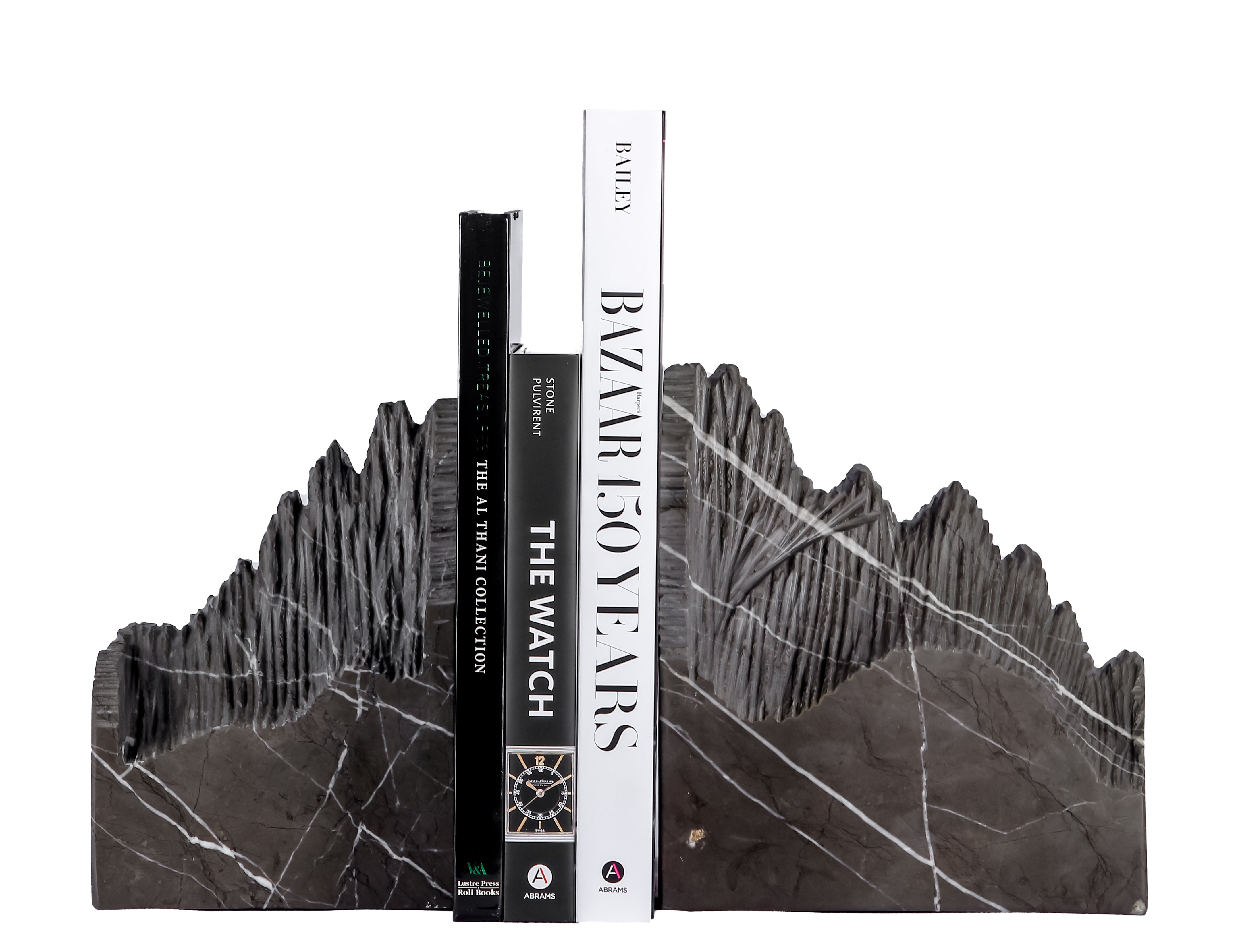 Charcoal Crest Bookends