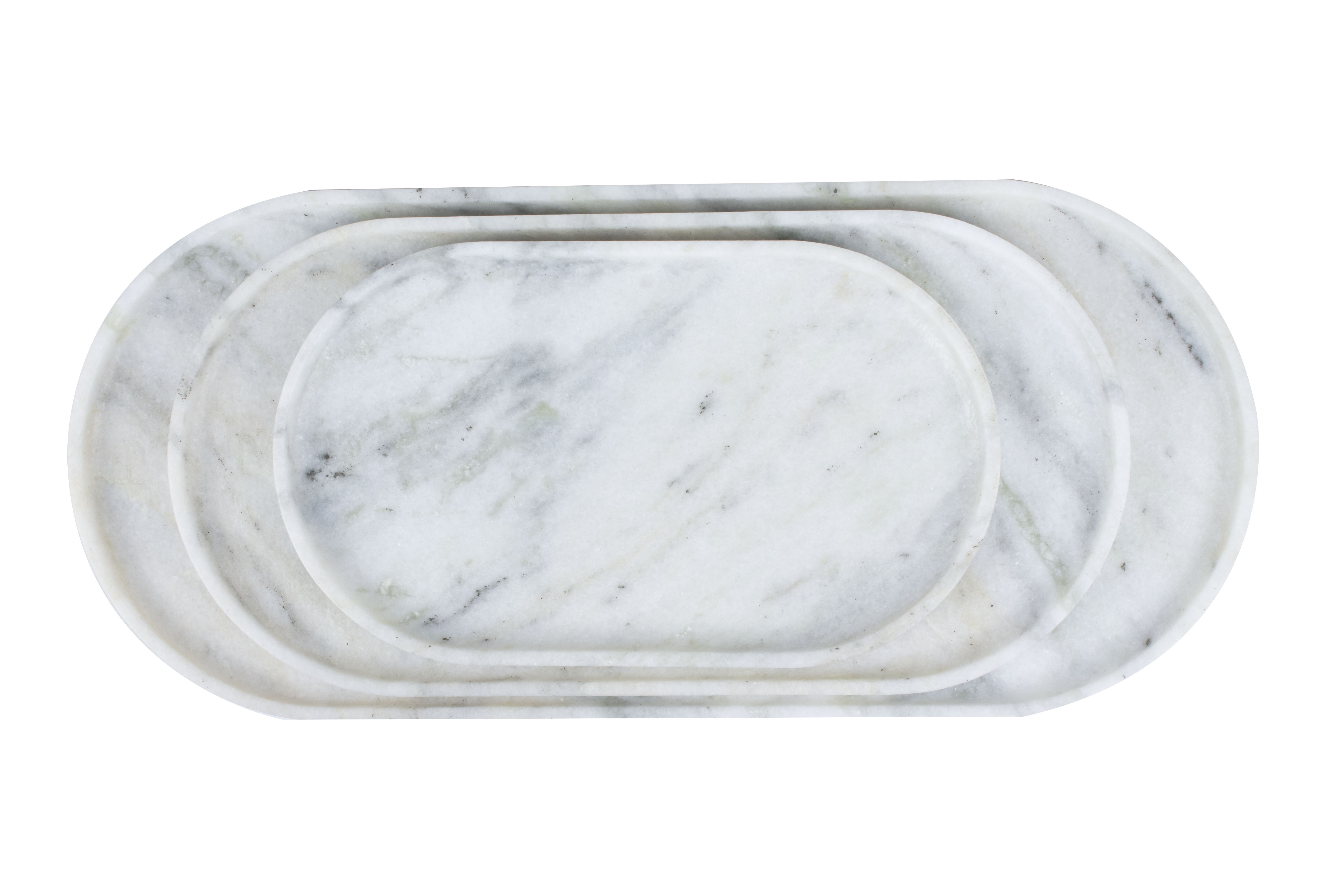 indian white carara stone oval tray