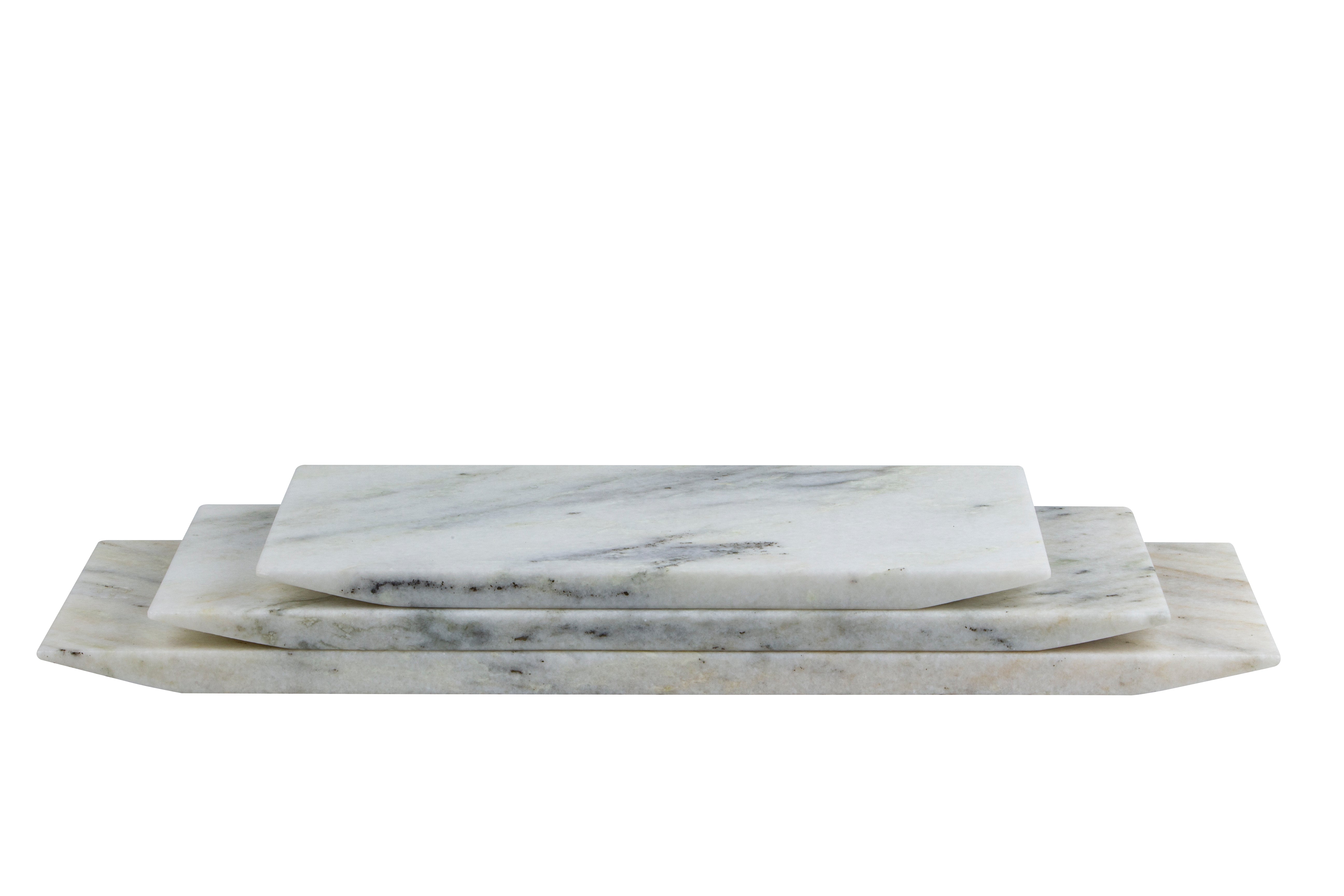 indian white carara stone platter