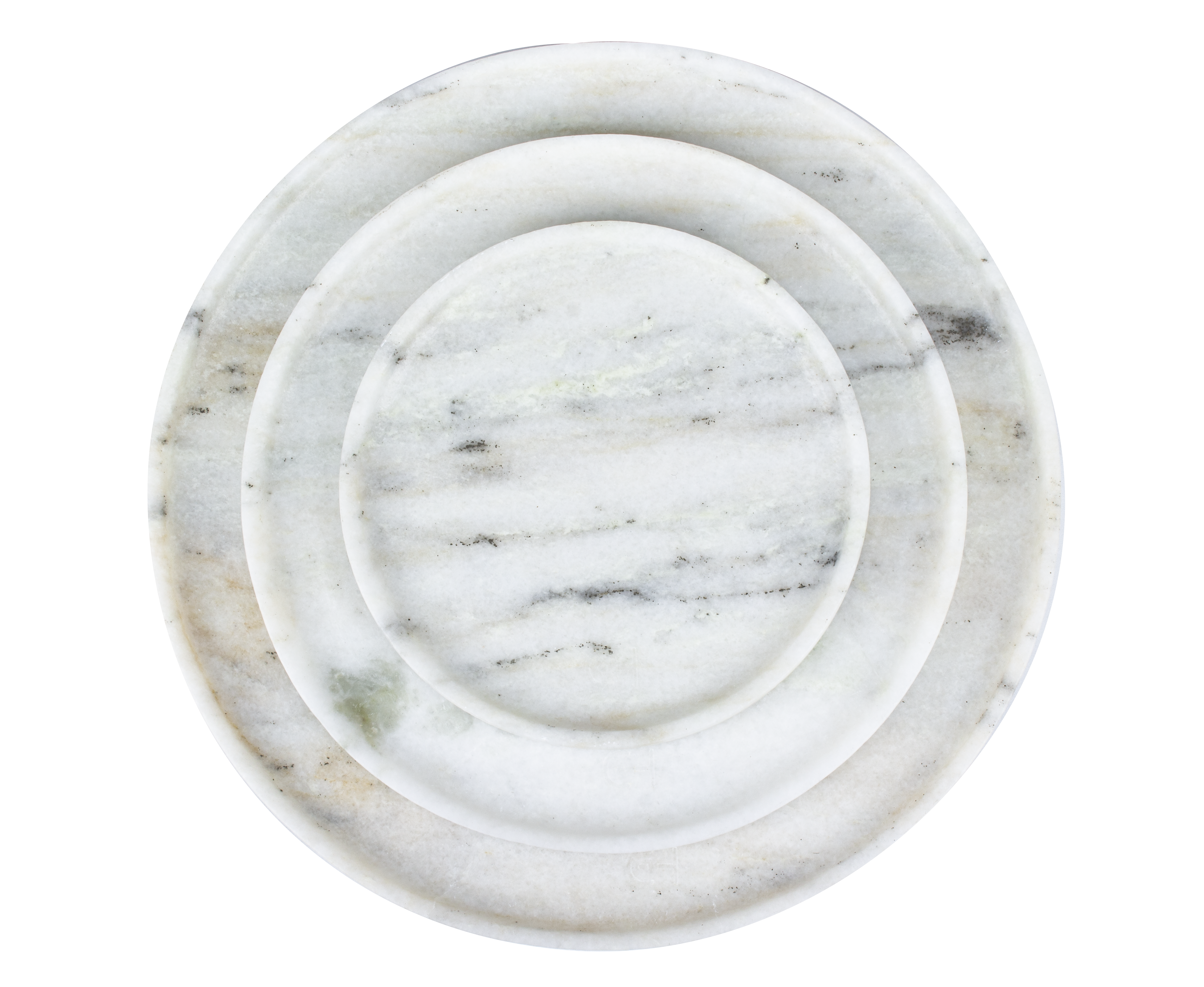 indian white carara stone round tray