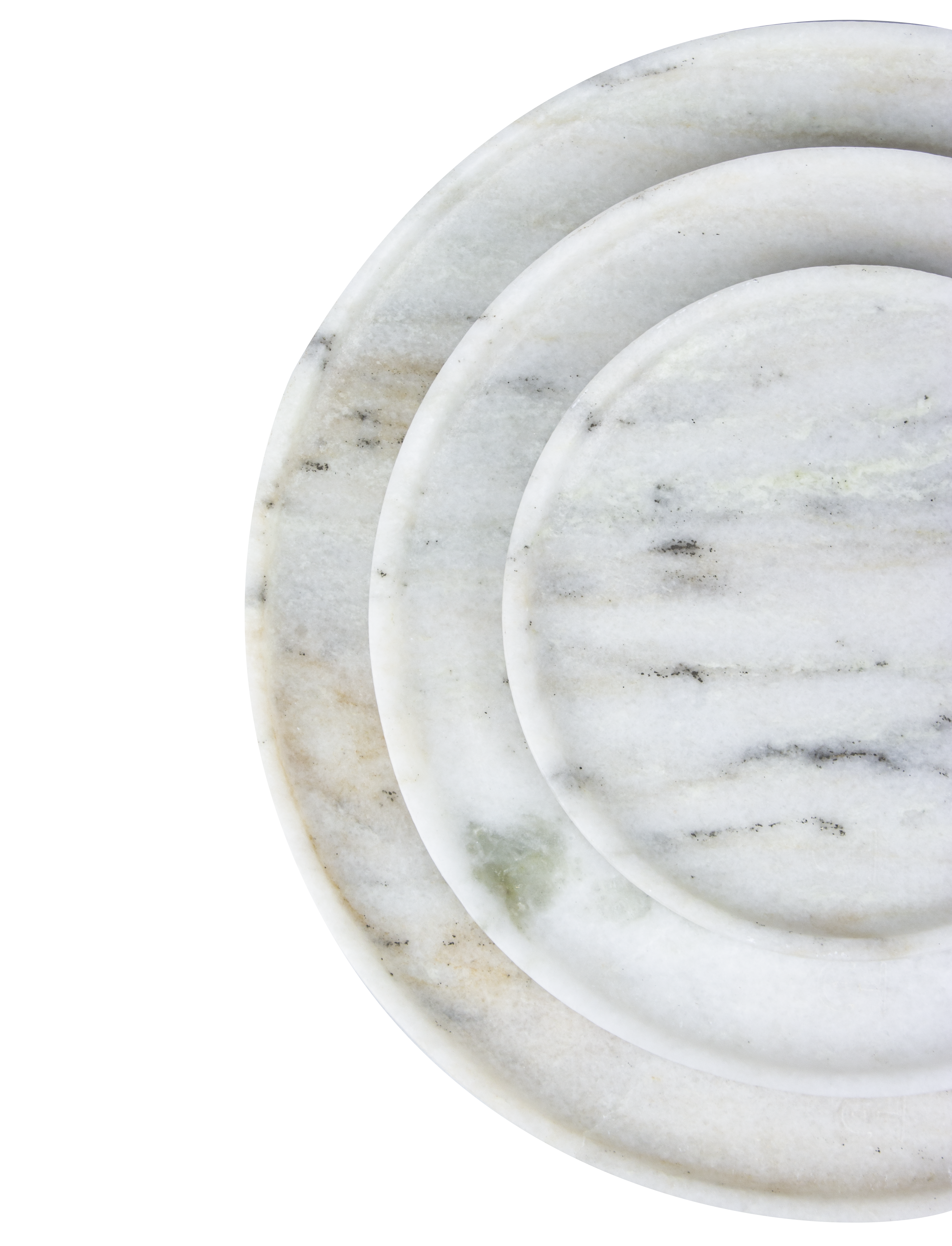 indian white carara stone round tray