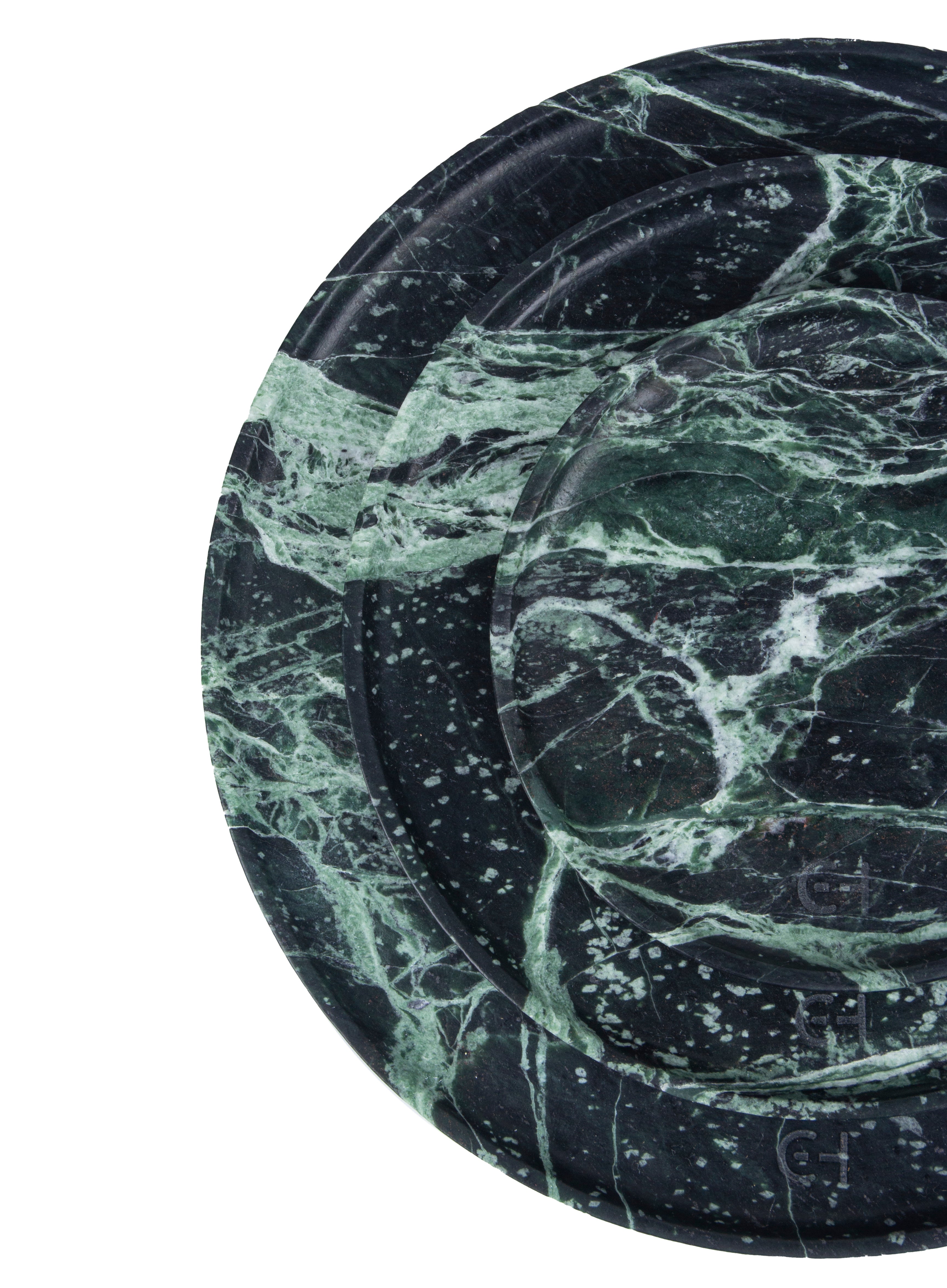 Green Spider Stone Round Tray