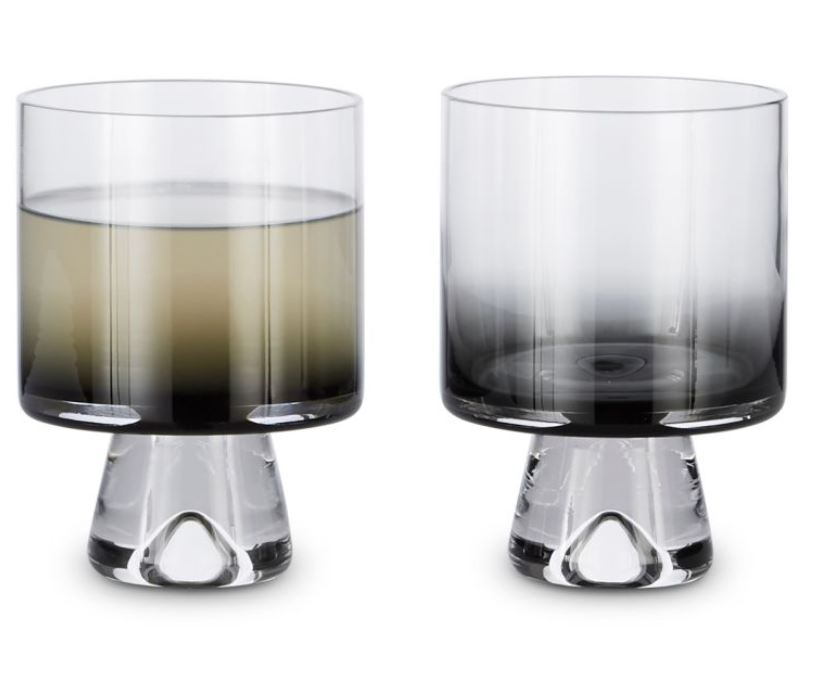 Tank Low Ball Glasses Black- Set of 2