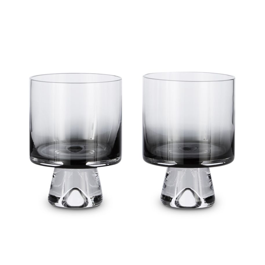 Tank Low Ball Glasses Black- Set of 2